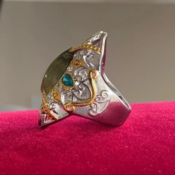 Rare Smokey Quartz Statement Ring Size 6.25/6.5 Stamped 316L SS Stainless Steel - Picture 6 of 17